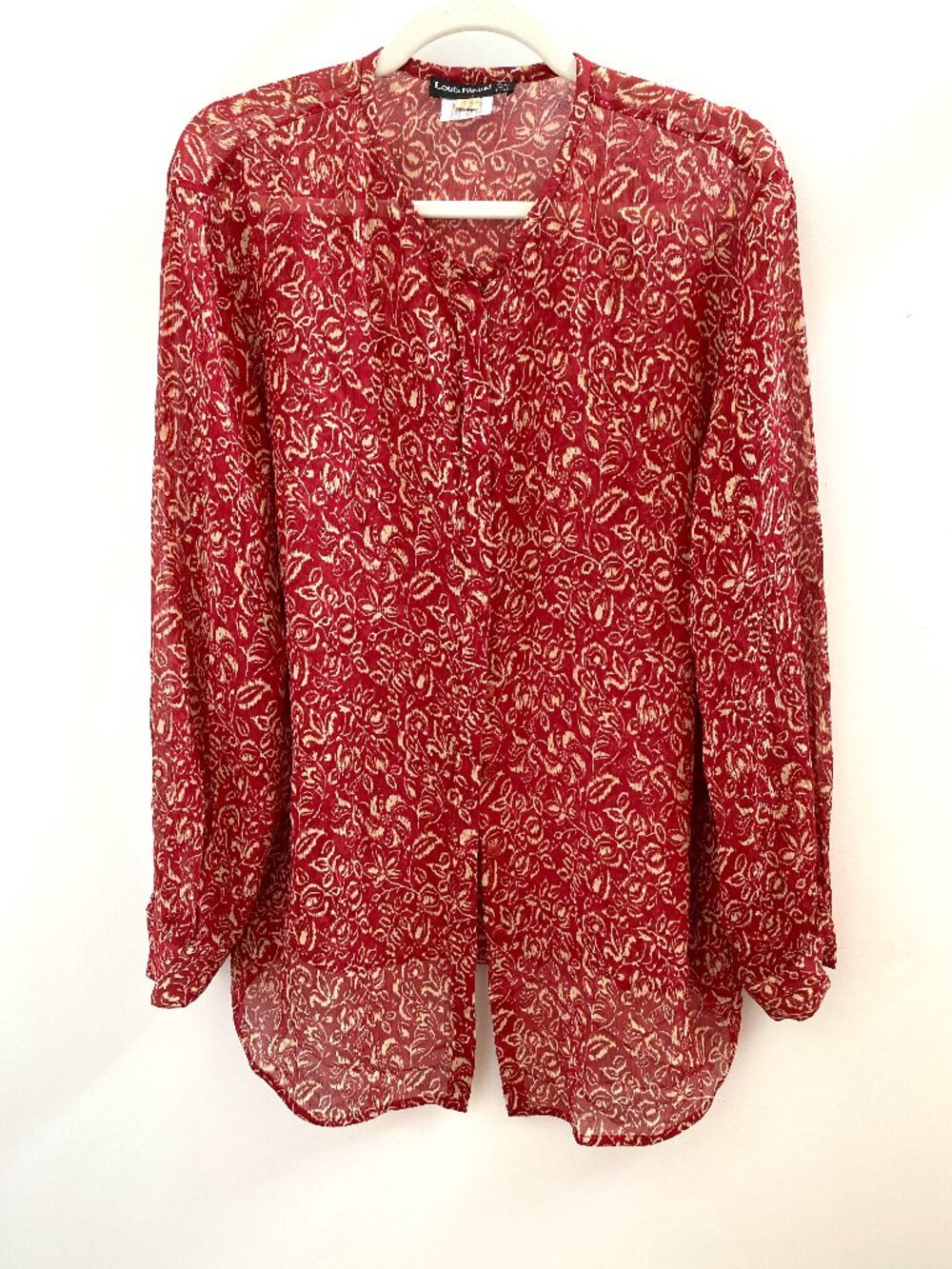 Louis Feraud 100% Silk Printed Kimono Style Jacket Size 14